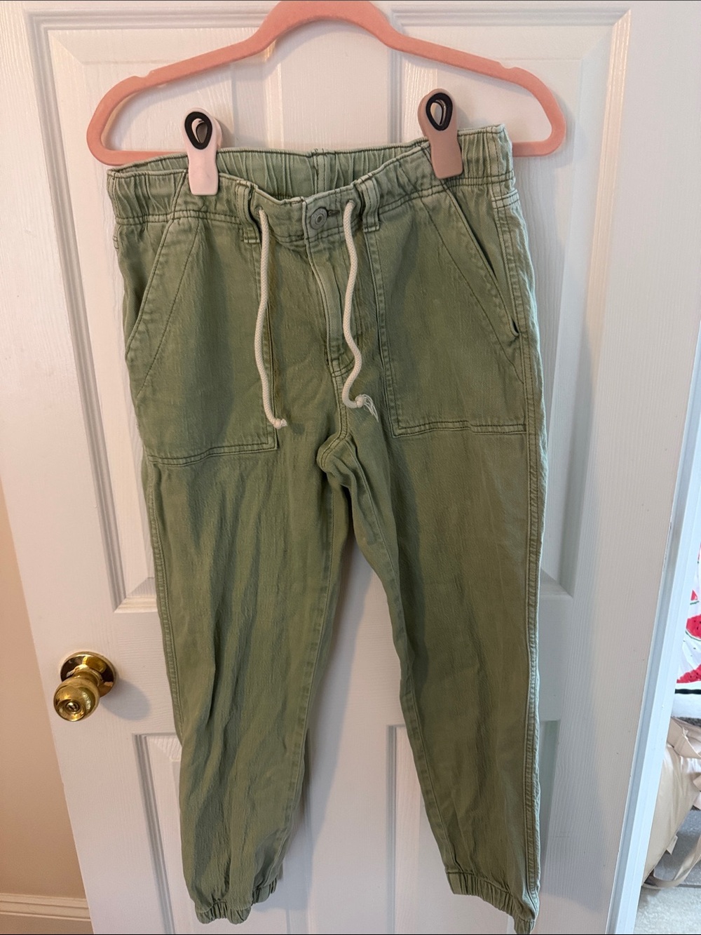 American Eagle Sage Green Drawstring Joggers Size 6 Regular
